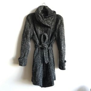 Black grey and white shapely coat by Zara